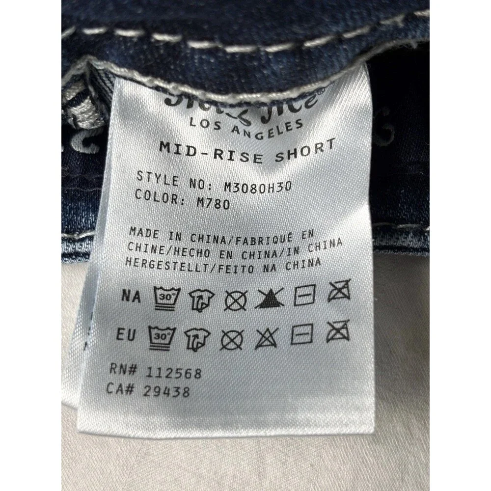 Y2K Miss Me Butterfly Cutoff Bling Rhinestone Denim Shorts Sz 27 - Picture 6 of 6